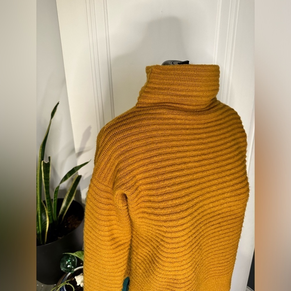 Madewell mustard ribbed mock neck sweater XXS - Picture 2 of 10